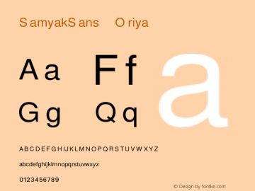 SamyakSans_Oriya Version 1.0 Font Sample