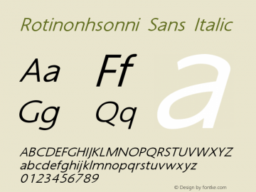 Rotinonhsonni Sans Italic Version 8.007 2006图片样张