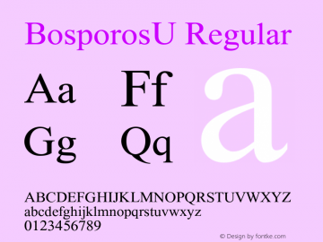 BosporosU Version 0.200;PS 000.020;hotconv 1.0.38 Font Sample