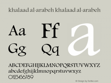 khalaad al-arabeh khalaad al-arabeh Font Sample