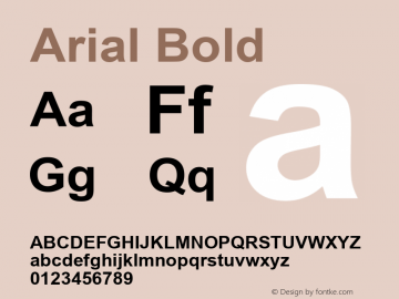 Arial Bold MS core font :V2.00 Font Sample