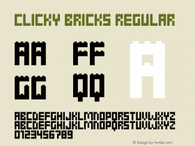 Clicky Bricks Version 1.00;June 12, 2018;FontCreator 11.5.0.2422 64-bit Font Sample