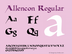 Allencon Macromedia Fontographer 4.1.4 9/12/01 Font Sample