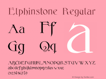 Elphinstone Altsys Fontographer 4.0.3 3/26/96 Font Sample