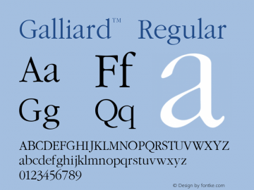 Galliard™ Altsys Fontographer 4.0.3 1/23/97图片样张