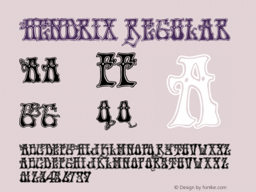 Hendrix Macromedia Fontographer 4.1.4 4/3/02 Font Sample