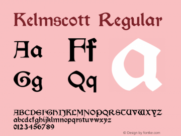 Kelmscott Macromedia Fontographer 4.1.4 11/23/01 Font Sample