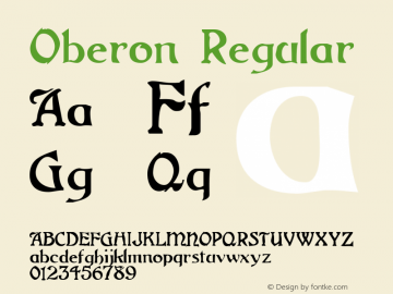 Oberon Version 001.000 Font Sample