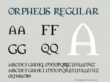 Orpheus Version 1.00 Font Sample