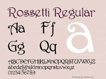 Rossetti Macromedia Fontographer 4.1.4 11/29/01 Font Sample