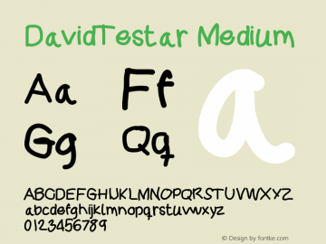 DavidTestar Medium Version 001.000 Font Sample