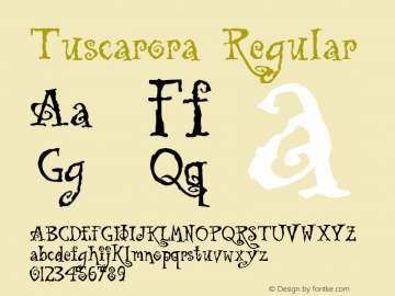 Tuscarora Altsys Fontographer 4.0.3 5/11/97 Font Sample