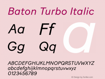 BatonTurbo-Italic Version 2.2 | wf-rip DC20161110 Font Sample