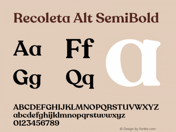 RecoletaAlt-SemiBold Version 1.0 | wf-rip DC20180525 Font Sample