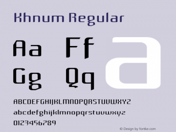 Khnum Version 1.0 Font Sample