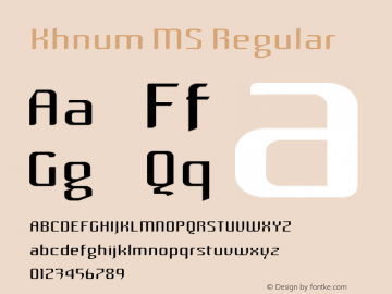 Khnum MS Version 1.0 Font Sample