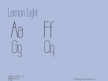 Lamon Light 1.0 Font Sample