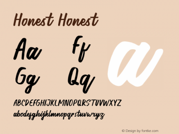 Honest Version 1.000 Font Sample