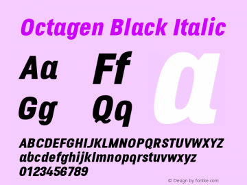 Octagen Black Black Italic Version 1.182图片样张