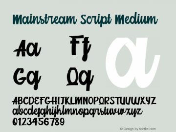 Mainstream Script-Medium Version 001.001图片样张