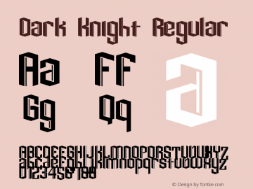 Dark Knight Undefined Font Sample