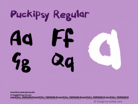 Puckipsy Version 1.000 Font Sample