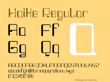 Haike  Regular 1.000 Font Sample