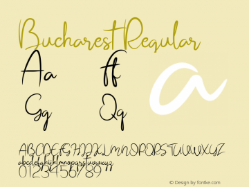 Bucharest Version 1.00;June 14, 2018;FontCreator 11.5.0.2422 32-bit Font Sample