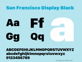 San Francisco Display Black Version 1.00;May 29, 2018;FontCreator 11.5.0.2427 64-bit Font Sample