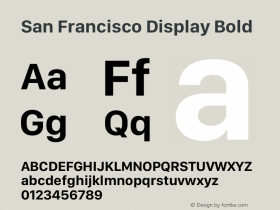 San Francisco Display Bold Version 1.00;May 29, 2018;FontCreator 11.5.0.2427 64-bit Font Sample