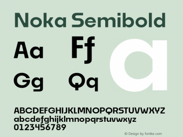Noka-Semibold Version 1.000;PS 1.0;hotconv 1.0.88;makeotf.lib2.5.647800 Font Sample