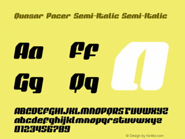 Quasar Pacer Semi-Italic Version 1.0; 2018图片样张