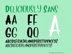 Deliciously-Sans Version 1.00;April 17, 2018;FontCreator 11.5.0.2422 64-bit Font Sample