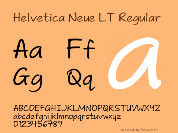 Helvetica Neue LT Regular Version 1.11 Font Sample