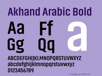 Akhand Arabic Bold Version 1.000 Font Sample