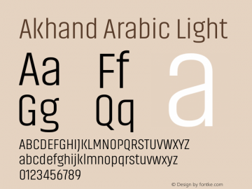 Akhand Arabic Light Version 1.000 Font Sample