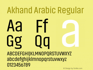 Akhand Arabic Regular Version 1.000 Font Sample