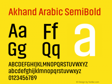 Akhand Arabic SemiBold Version 1.000 Font Sample