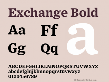 Exchange-Bold Version 1.1 | wf-rip DC20170615 Font Sample