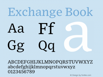 Exchange-Book Version 1.1 | wf-rip DC20170615 Font Sample