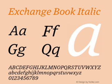 Exchange-BookItalic Version 1.1 | wf-rip DC20170615 Font Sample