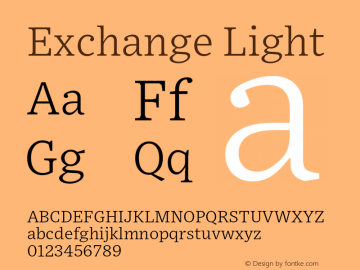 Exchange-Light Version 1.1 | wf-rip DC20170615 Font Sample
