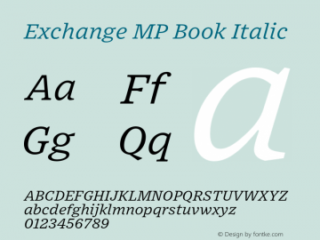 ExchangeMP-BookItalic Version 1.1 | wf-rip DC20170615 Font Sample