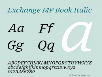 ExchangeMP-BookItalic Version 1.1 | wf-rip DC20170615图片样张