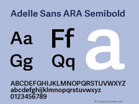 Adelle Sans ARA Sb Version 2.500;PS 002.500;hotconv 1.0.88;makeotf.lib2.5.64775 Font Sample