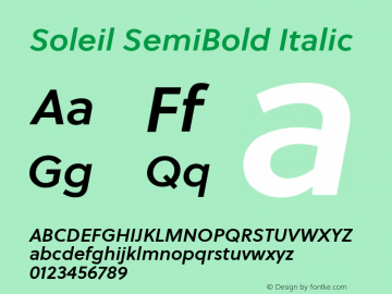 SoleilSb-Italic Version 1.001图片样张