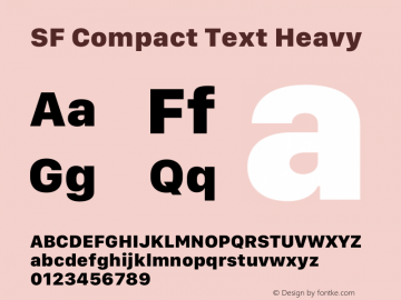SF Compact Text Heavy 13.0d1e25 Font Sample