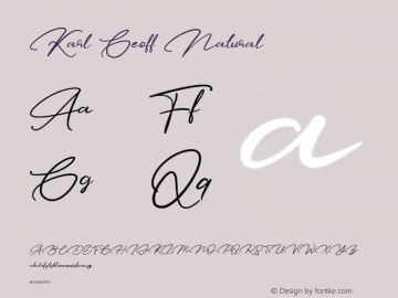 Karl Geoff Natural Version 1.000 Font Sample