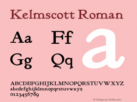 KelmscottRoman Version 1.000 Font Sample