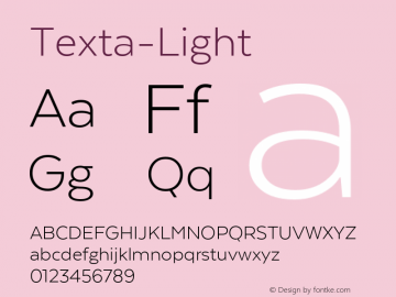 ☞Texta-Light Version 1.005;com.myfonts.easy.latinotype.texta.light.wfkit2.version.4hnW图片样张